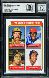 Ken Griffey Sr. Autographed 1974 Topps Rookie Card #598 Cincinnati Reds Auto Grade Gem Mint 10 Beckett BAS #18969297
