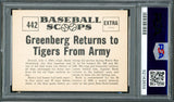 Hank Greenberg Autographed 1961 Nu-Card Scoops Card #442 Detroit Tigers PSA/DNA #92143658