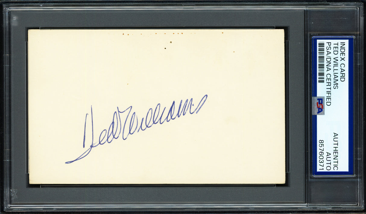 Ted Williams Autographed 3x5 Index Card Boston Red Sox PSA/DNA #85760371