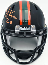 Bernie Kosar Autographed Miami Dolphins Eclipse Black Speed Mini Helmet (Smudged) JSA Witness #WC375697