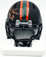 Bernie Kosar Autographed Miami Dolphins Eclipse Black Speed Mini Helmet (Smudged) JSA Witness #WC375695
