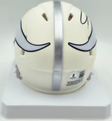 Jordan Addison Autographed Minnesota Vikings Cream Retro Speed Mini Helmet (Smudged) Beckett BAS QR #BW00332