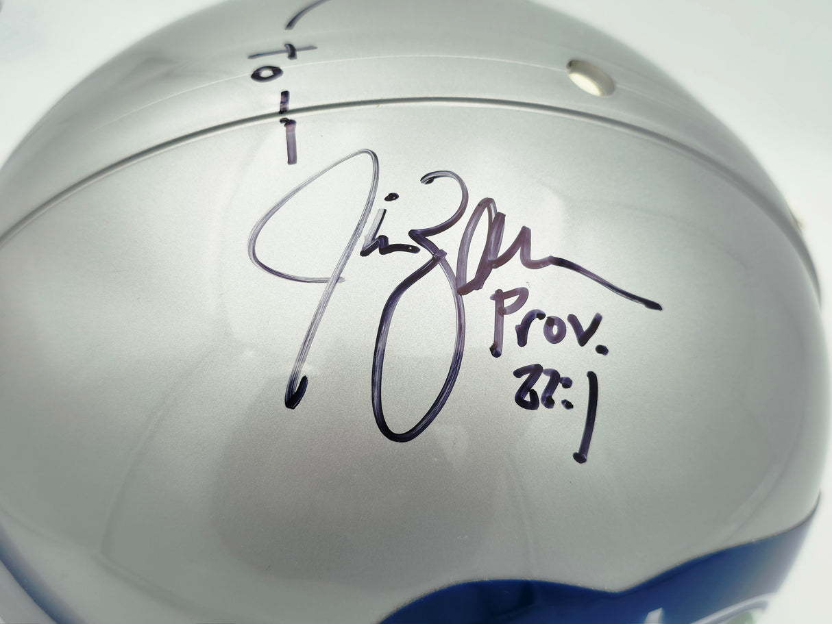 Steve Largent & Jim Zorn Autographed Seattle Seahawks Silver Authentic Full Size Helmet "HOF 95, To Arrow" MCS Holo #63696