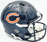 Brian Urlacher Autographed Chicago Bears Blue Full Size Speed Replica Helmet "HOF 18" Beckett BAS Witness #4W469103
