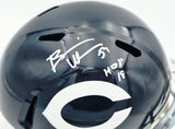 Brian Urlacher Autographed Chicago Bears Blue Full Size Speed Replica Helmet "HOF 18" Beckett BAS Witness #4W469051