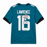 Jacksonville Jaguars Trevor Lawrence Autographed Teal Hand Painted Nike Dry-Fit Jersey Size XL Fanatics Holo #LG20386714