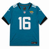 Jacksonville Jaguars Trevor Lawrence Autographed Teal Hand Painted Nike Dry-Fit Jersey Size XL Fanatics Holo #LG20386714