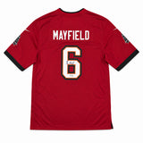 Tampa Bay Buccaneers Baker Mayfield Autographed Red Nike Jersey Size L Beckett BAS Witness #1W638423