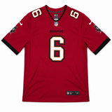 Tampa Bay Buccaneers Baker Mayfield Autographed Red Nike Jersey Size L Beckett BAS Witness #1W638423