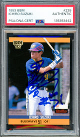 Ichiro Suzuki Autographed 1993 BBM Rookie Card #239 Orix Blue Wave "#51" In Kanji PSA/DNA #135353442