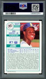 Ken Griffey Jr. Autographed 1989 Score Traded Rookie Card #100T Seattle Mariners PSA 9 Auto Grade Gem Mint 10 PSA/DNA #136863263