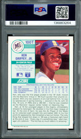 Ken Griffey Jr. Autographed 1989 Score Traded Rookie Card #100T Seattle Mariners PSA 9 Auto Grade Mint 9 PSA/DNA #136863264