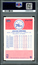 Julius Dr. J Erving Autographed 1986-87 Fleer Card #31 Philadelphia 76ers PSA 6 Auto Grade Gem Mint 10 PSA/DNA #136863328
