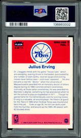 Julius Dr. J Erving Autographed 1986-87 Fleer Sticker Card #5 Philadelphia 76ers PSA 7 Auto Grade Gem Mint 10 PSA/DNA #136863332