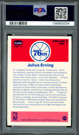 Julius Dr. J Erving Autographed 1986-87 Fleer Sticker Card #5 Philadelphia 76ers PSA 7 Auto Grade Gem Mint 10 PSA/DNA #136863334