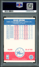 Julius Dr. J Erving Autographed 1987-88 Fleer Card #35 Philadelphia 76ers PSA 7 Auto Grade Gem Mint 10 PSA/DNA #136863338