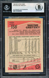 Wayne Gretzky Autographed 1989-90 O-Pee-Chee Card #156 Los Angeles Kings (Signed on Back) Beckett BAS #19394853