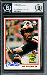 Eddie Murray Autographed 1978 Topps Rookie Card #36 Baltimore Orioles Beckett BAS #12623711