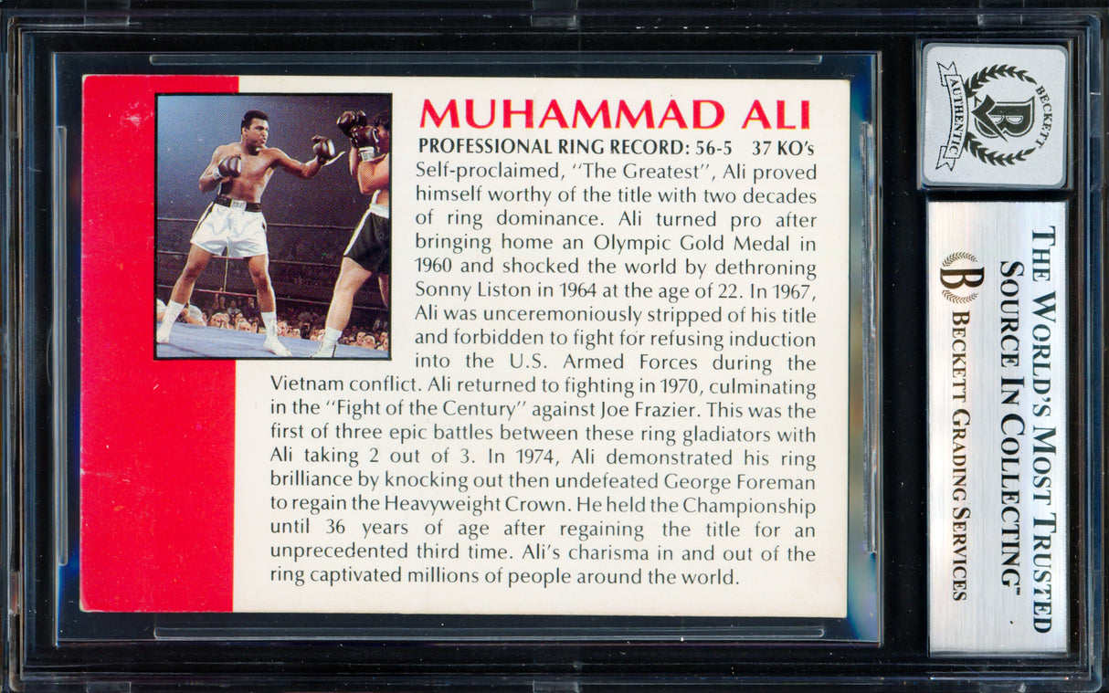 Muhammad Ali Autographed 1993 All World Promo Card Auto Grade Gem Mint 10 "93" Beckett BAS #19823364