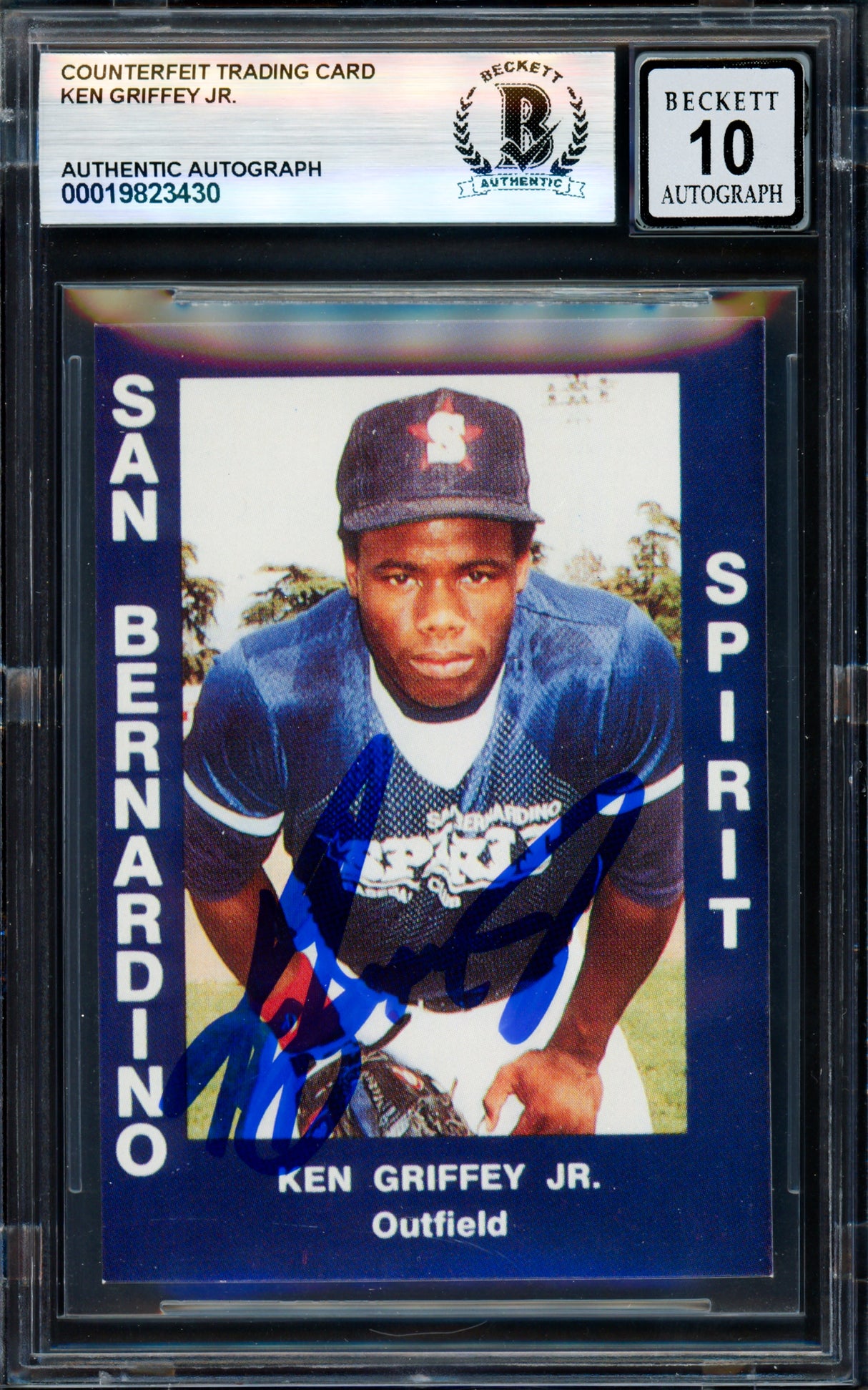 Ken Griffey Jr. Autographed 1988 Cal League Rookie Card #34 Seattle Mariners Auto Grade Gem Mint 10 Beckett BAS #19823430