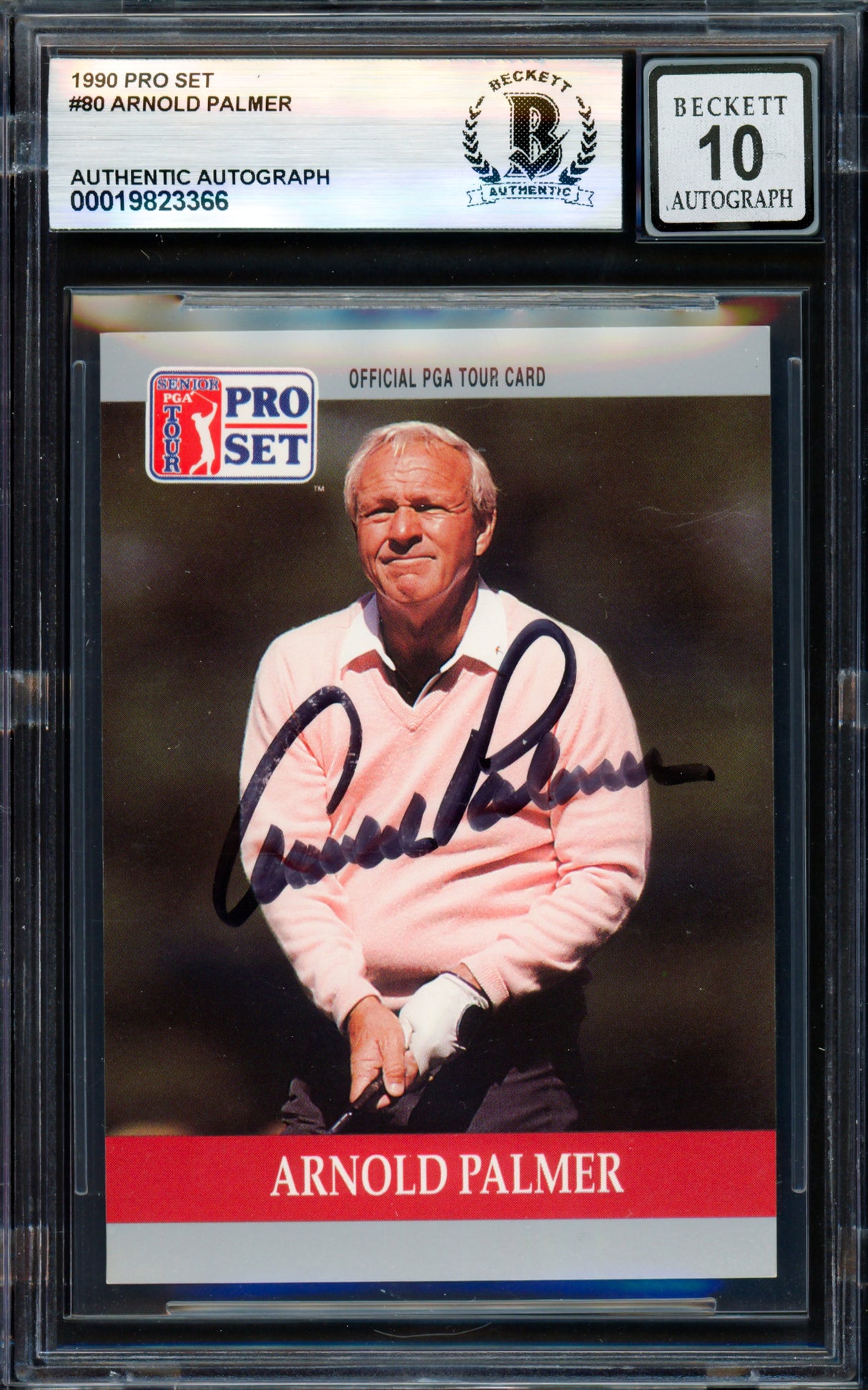 Arnold Palmer Autographed 1990 Pro Set Card #80 Auto Grade Gem Mint 10 Beckett BAS #19823366