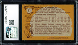 Magic Johnson Autographed 1981-82 Topps Card #21 Los Angeles Lakers CGC x JSA #6131791080