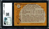Magic Johnson Autographed 1981-82 Topps Card #21 Los Angeles Lakers (Off-Center) (Smudged) CGC x JSA #6131791104