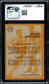 Magic Johnson Autographed 1981-82 Topps Card #109 Los Angeles Lakers Auto Grade Gem Mint 10 CGC x JSA #6131791042