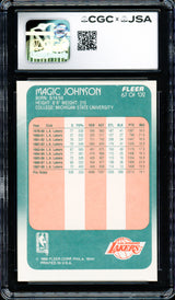 Magic Johnson Autographed 1988-89 Fleer Card #67 Los Angeles Lakers Auto Grade Gem Mint 10 CGC x JSA #6131791182