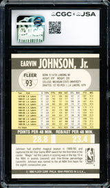Magic Johnson Autographed 1990-91 Fleer Card #93 Los Angeles Lakers CGC x JSA 9 Auto Grade Gem Mint 10 CGC x JSA #6131791149