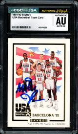 Magic Johnson Autographed 1991-92 Skybox Card Team USA Auto Grade Gem Mint 10 CGC x JSA #6131791232