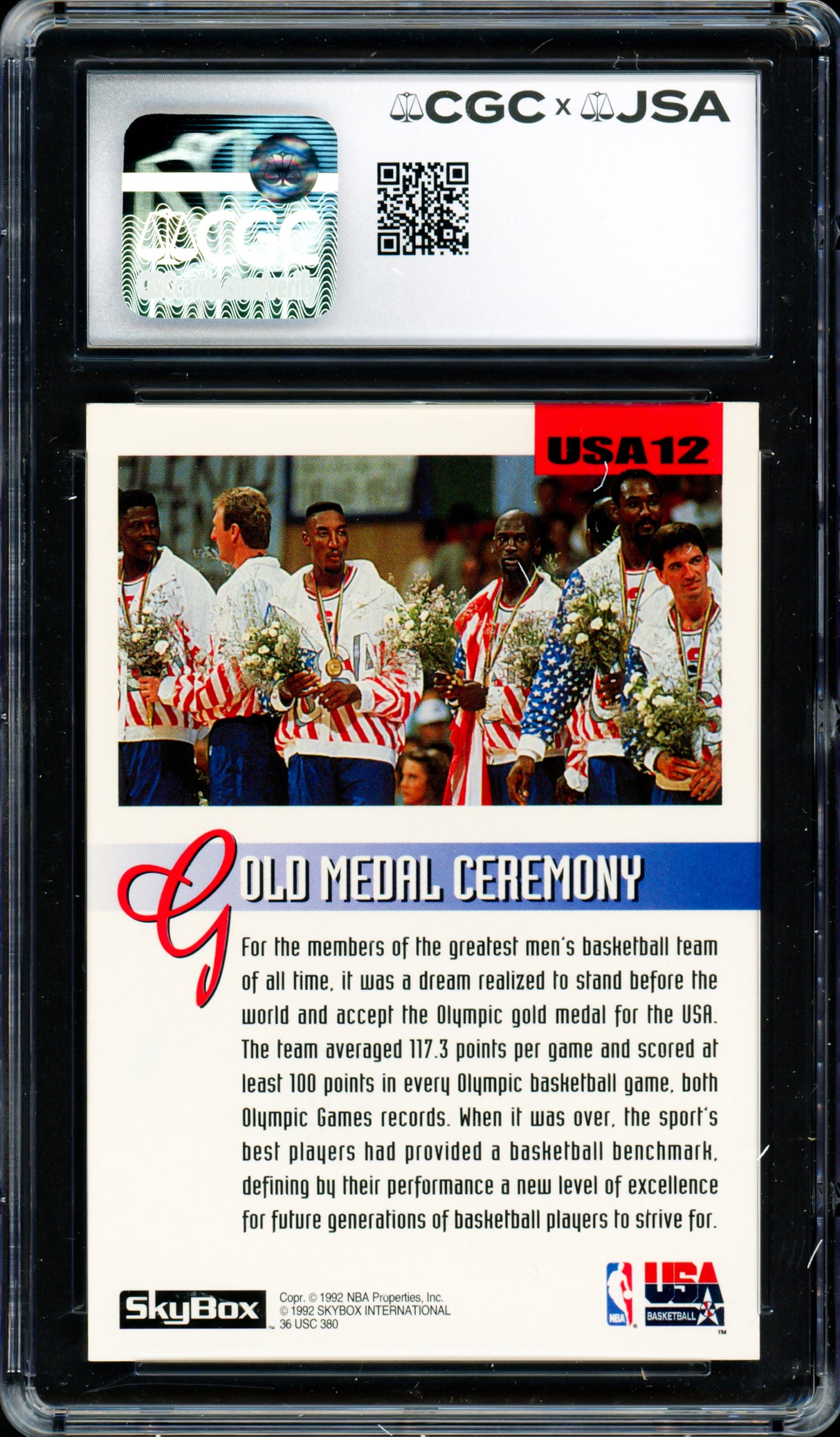Magic Johnson Autographed 1992 Skybox Card #USA12 Team USA CGC x JSA 9 Auto Grade Gem Mint 10 CGC x JSA #6131791227