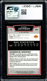 Magic Johnson Autographed 2008-09 Bowman Chrome Card #104 Los Angeles Lakers CGC x JSA 9 Auto Grade Gem Mint 10 CGC x JSA #6131791225