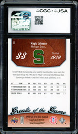 Magic Johnson Autographed 2009-10 Upper Deck Greats of the Game Card #39 Los Angeles Lakers CGC x JSA 9 Auto Grade Gem Mint 10 CGC x JSA #6131791222