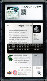 Magic Johnson Autographed 2011-12 Upper Deck SP Authentic Card #10 Los Angeles Lakers CGC x JSA 9 Auto Grade Gem Mint 10 CGC x JSA #6131791215
