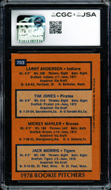 Jack Morris Autographed 1978 Topps Rookie Card #703 Detroit Tigers Auto Grade Gem Mint 10 CGC x JSA #6131791243