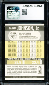 Magic Johnson Autographed 1990-91 Fleer Card #93 Los Angeles Lakers Auto Grade Gem Mint 10 CGC x JSA Stock #262954