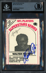 Walter Payton Autographed 1986 Dairy Pak Cartons Card #22 Chicago Bears Beckett BAS #18708428