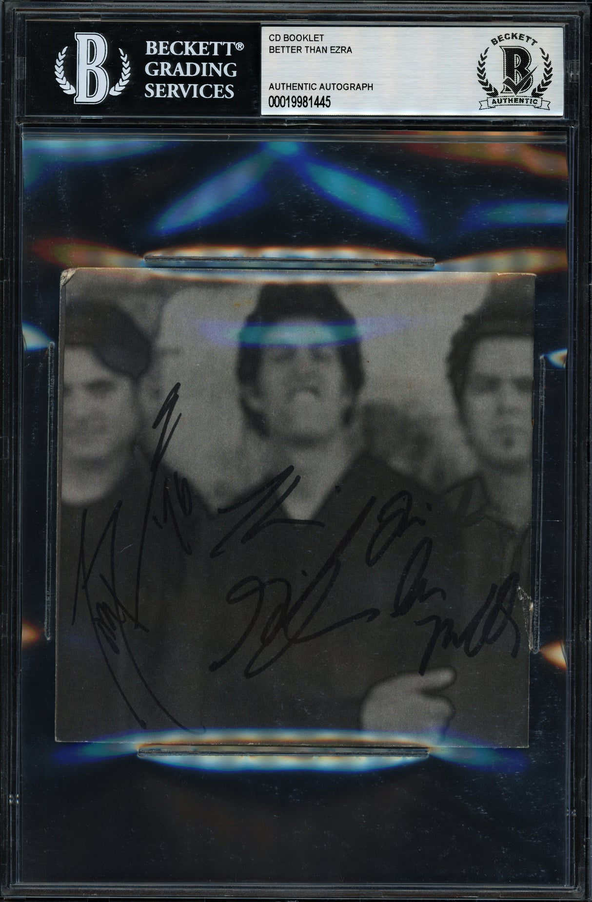 Better Than Ezra Autographed CD Booklet Friction Baby With 3 Signatures Beckett BAS #19981445