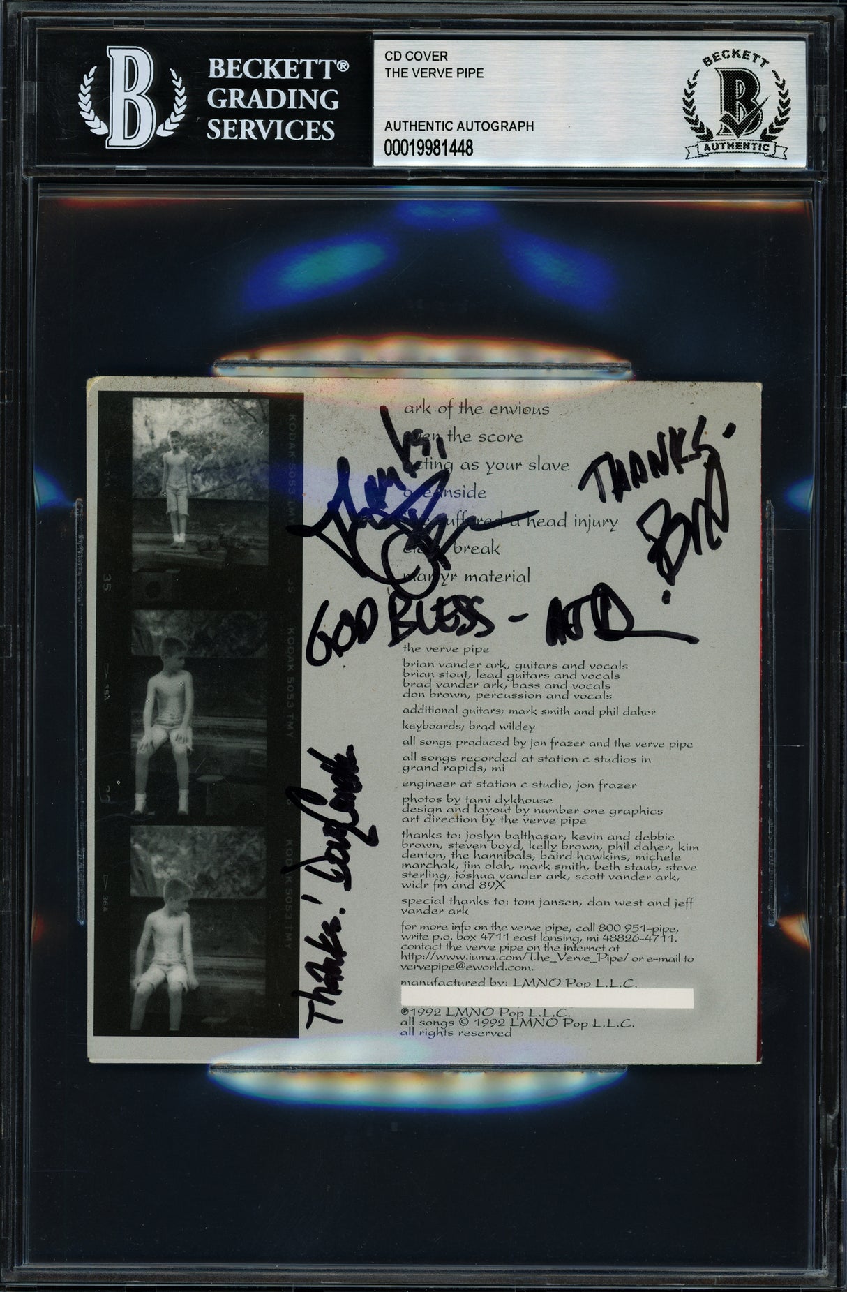 The Verve Pipe Autographed CD Booklet I've Suffered a Head Injury With 4 Signatures Beckett BAS #19981448