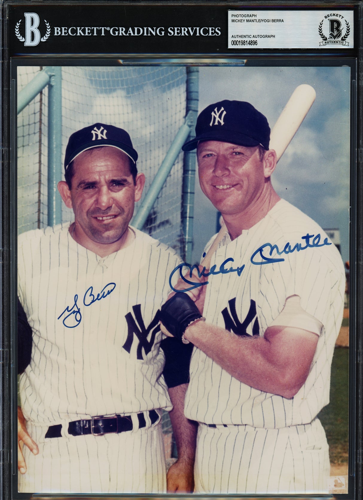 Mickey Mantle & Yogi Berra Autographed 8x10 Photo New York Yankees Beckett BAS #19814896