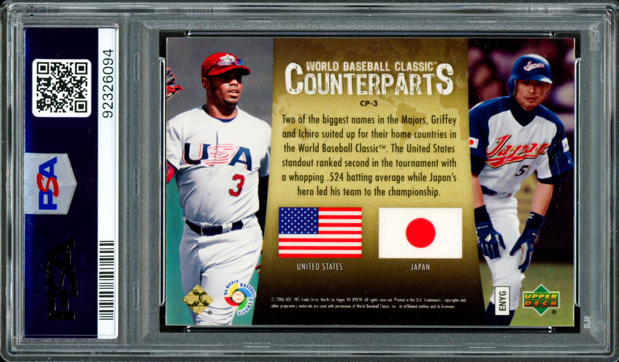 Ken Griffey Jr & Ichiro Suzuki Autographed 2006 UD Special F/X Card #CP3 PSA 9 Auto Grade Gem Mint 10 PSA/DNA #92326094