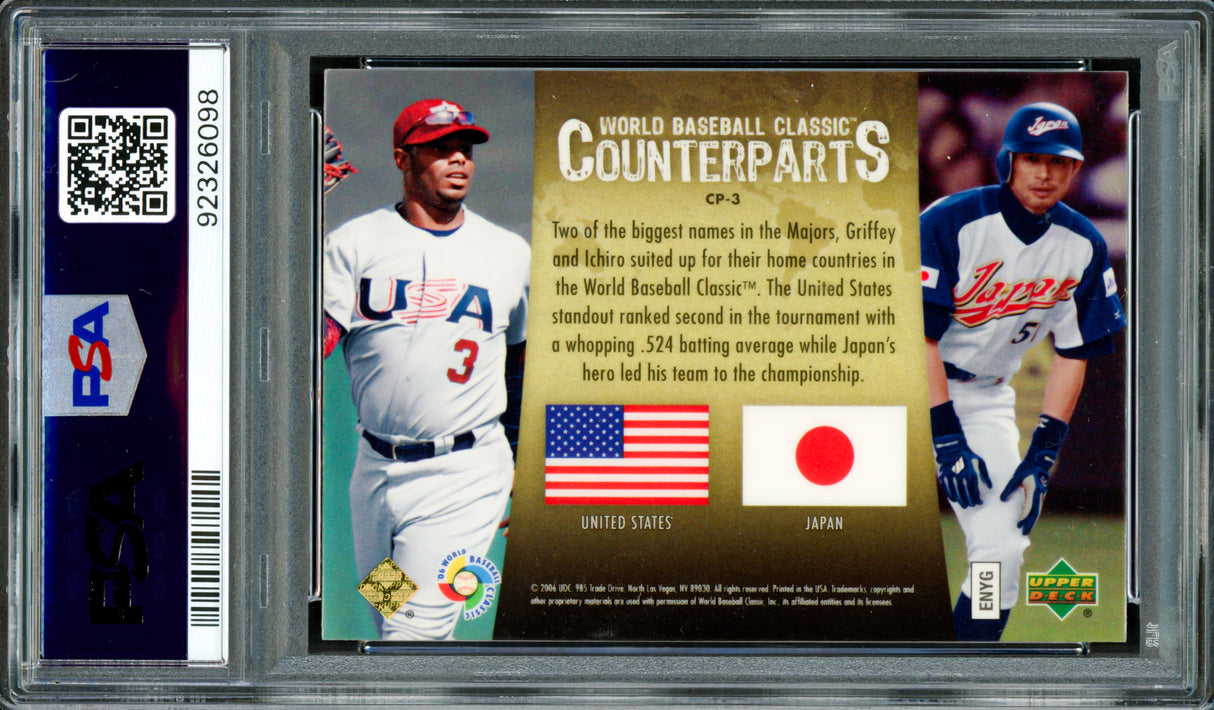 Ken Griffey Jr & Ichiro Suzuki Autographed 2006 UD Special F/X Card #CP3 PSA 9 Auto Grade Gem Mint 10 PSA/DNA #92326098