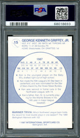 Ken Griffey Jr. Autographed 1987 Bellingham Rookie Card #15 Seattle Mariners PSA 9 Auto Grade Gem Mint 10 "87 #1 Pick" PSA/DNA #68018693