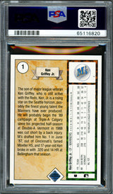 Ken Griffey Jr. Autographed 1989 Upper Deck Rookie Card #1 Seattle Mariners PSA 9 Auto Grade Gem Mint 10 PSA/DNA #65116820