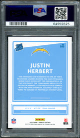 Justin Herbert Autographed 2020 Panini Donruss Rated Rookie Card #303 Los Angeles Chargers PSA 10 Auto Grade Gem Mint 10 PSA/DNA #64992625