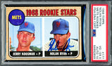 Nolan Ryan Autographed 1968 Topps Rookie Card #177 New York Mets PSA 4 Auto Grade Gem Mint 10 PSA/DNA #64992659