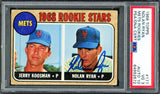 Nolan Ryan Autographed 1968 Topps Rookie Card #177 New York Mets PSA 3 Auto Grade Gem Mint 10 PSA/DNA #64992672