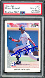 Frank Thomas Autographed 1990 Leaf Rookie Card #300 Chicago White Sox PSA 10 Auto Grade Gem Mint 10 PSA/DNA #76569033