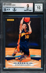 Stephen Curry Autographed 2009-10 Panini Rookie Card #357 Golden State Warriors BGS 9 Auto Grade Gem Mint 10 (Aftermarket Sticker) Beckett BAS #18113325